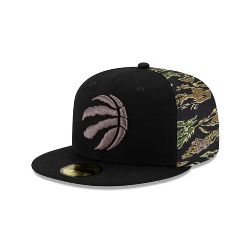 NBA Toronto Raptors Camo Panel 59Fifty Fitted (YTZ2537) - Black New Era Caps